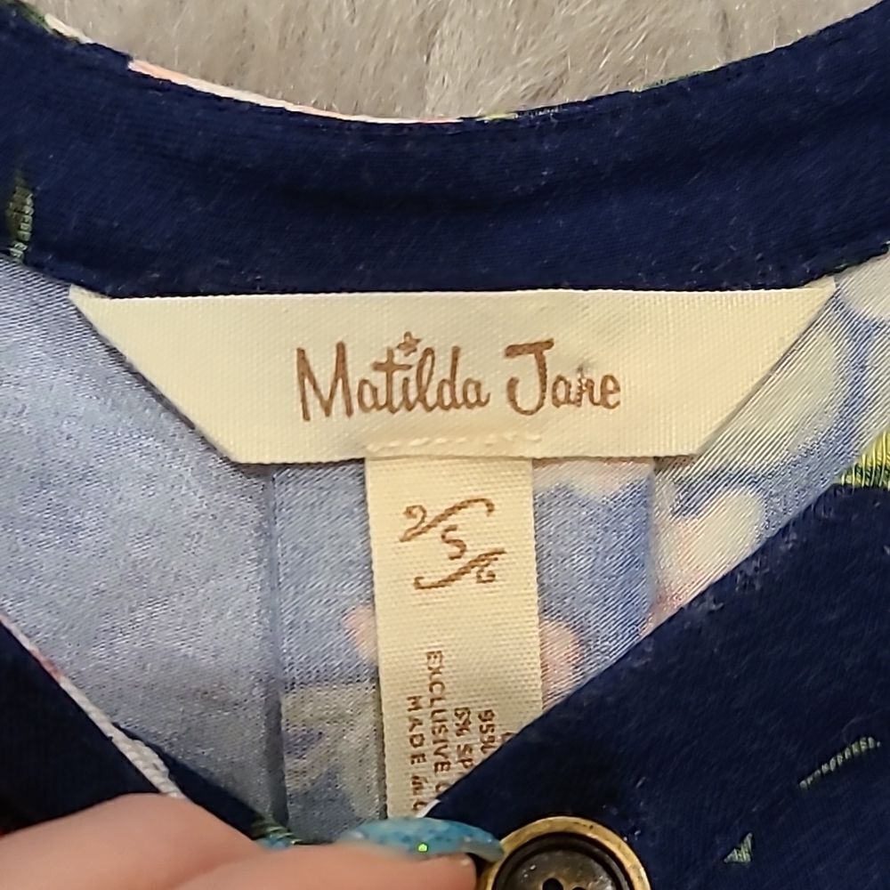 Matilda Jane womens dark blue floral tshirt and short romper size small - Picture 6 of 9